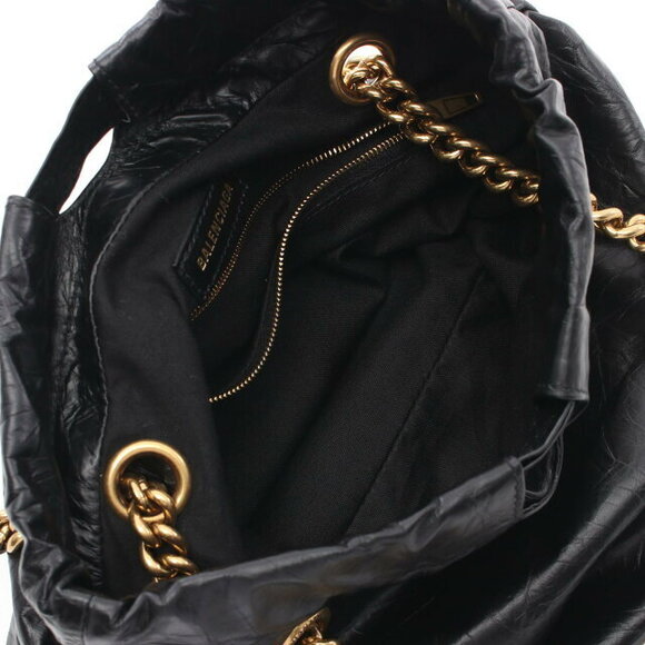 Balenciaga Crush Tote Shoulder Bag Leather Black - Picture 3 of 5